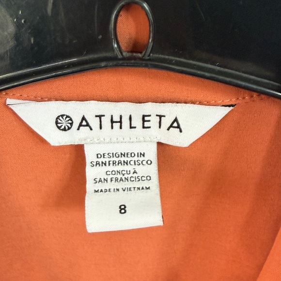 Athleta NWOT Brooklyn Sleeveless Zip Romper in Sunbaked Orange Clay 8 - Picture 5 of 9